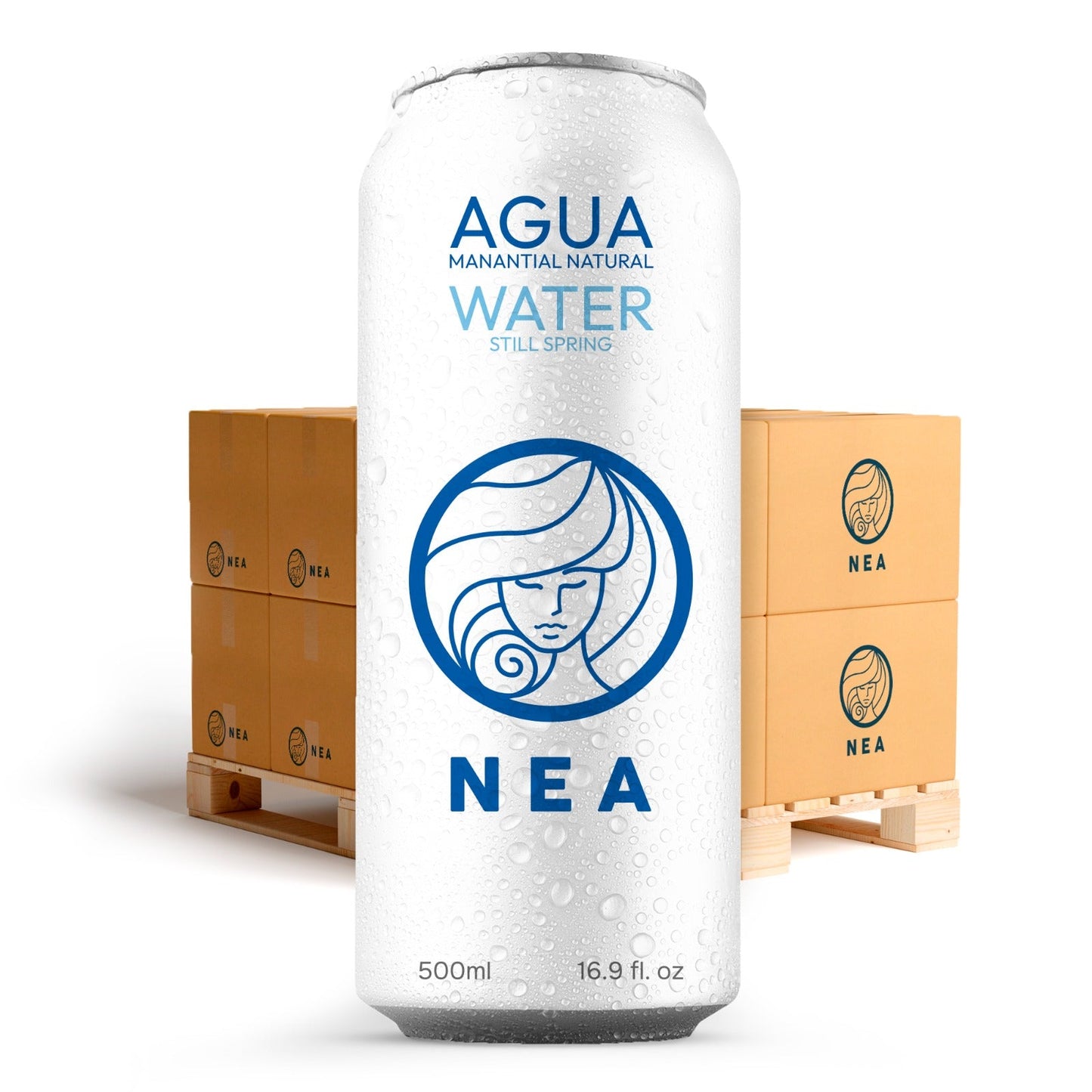 Medio Pallet de Agua NEA - 864 latas de 50cl (12 latas x 72 cajas)