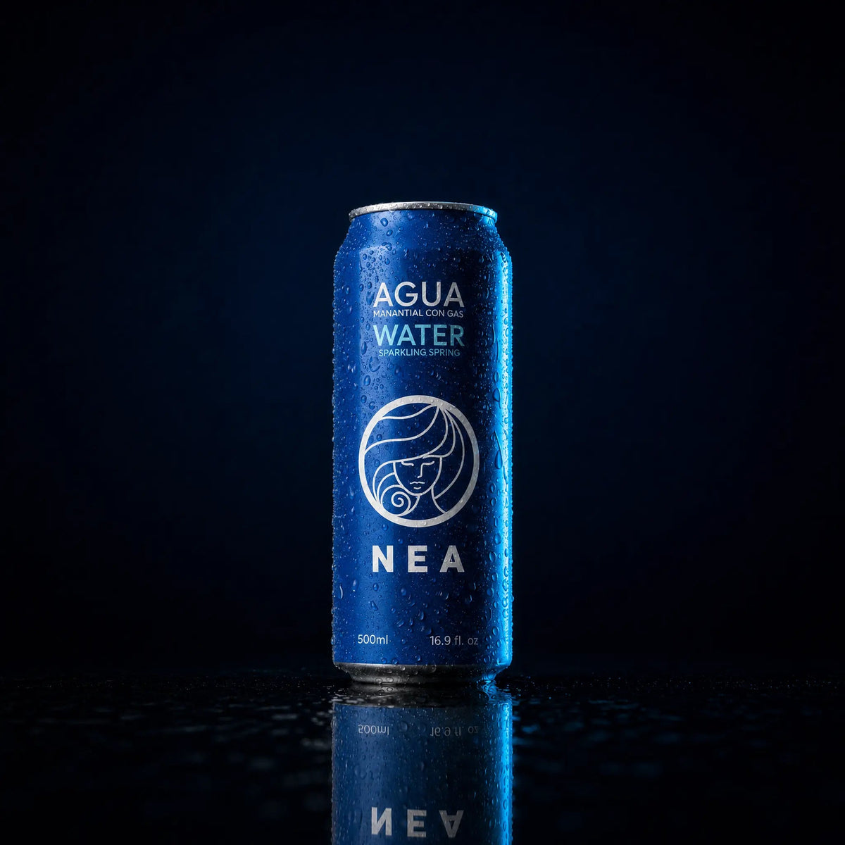 Lata de 50cl de agua con gas NEA, aluminio sin plástico