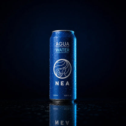 Lata de 50cl de agua con gas NEA, aluminio sin plástico